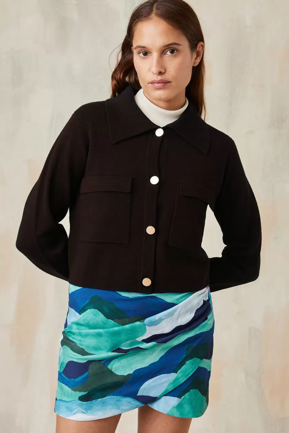 Soi Paris Cardigan en laine Idéaliste IMPRIMÉS New