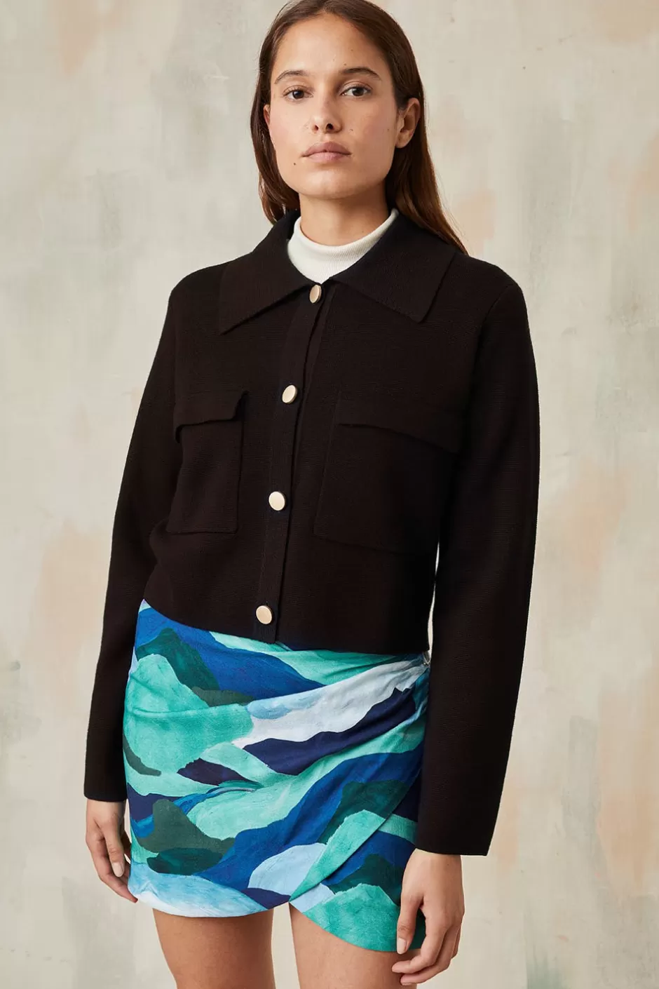 Soi Paris Cardigan en laine Idéaliste IMPRIMÉS New