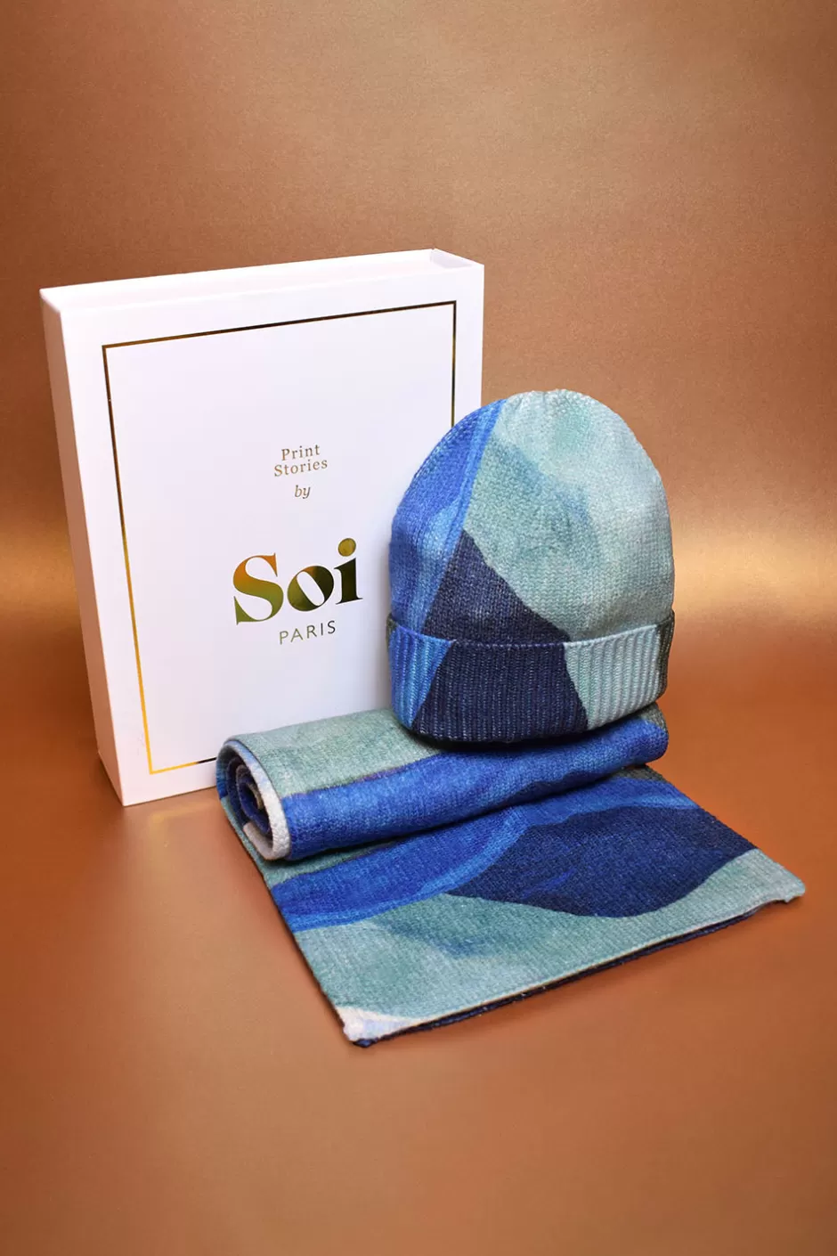 Soi Paris Coffret Bonnet et Echarpe Evasion Glacée IMPRIMÉS Best