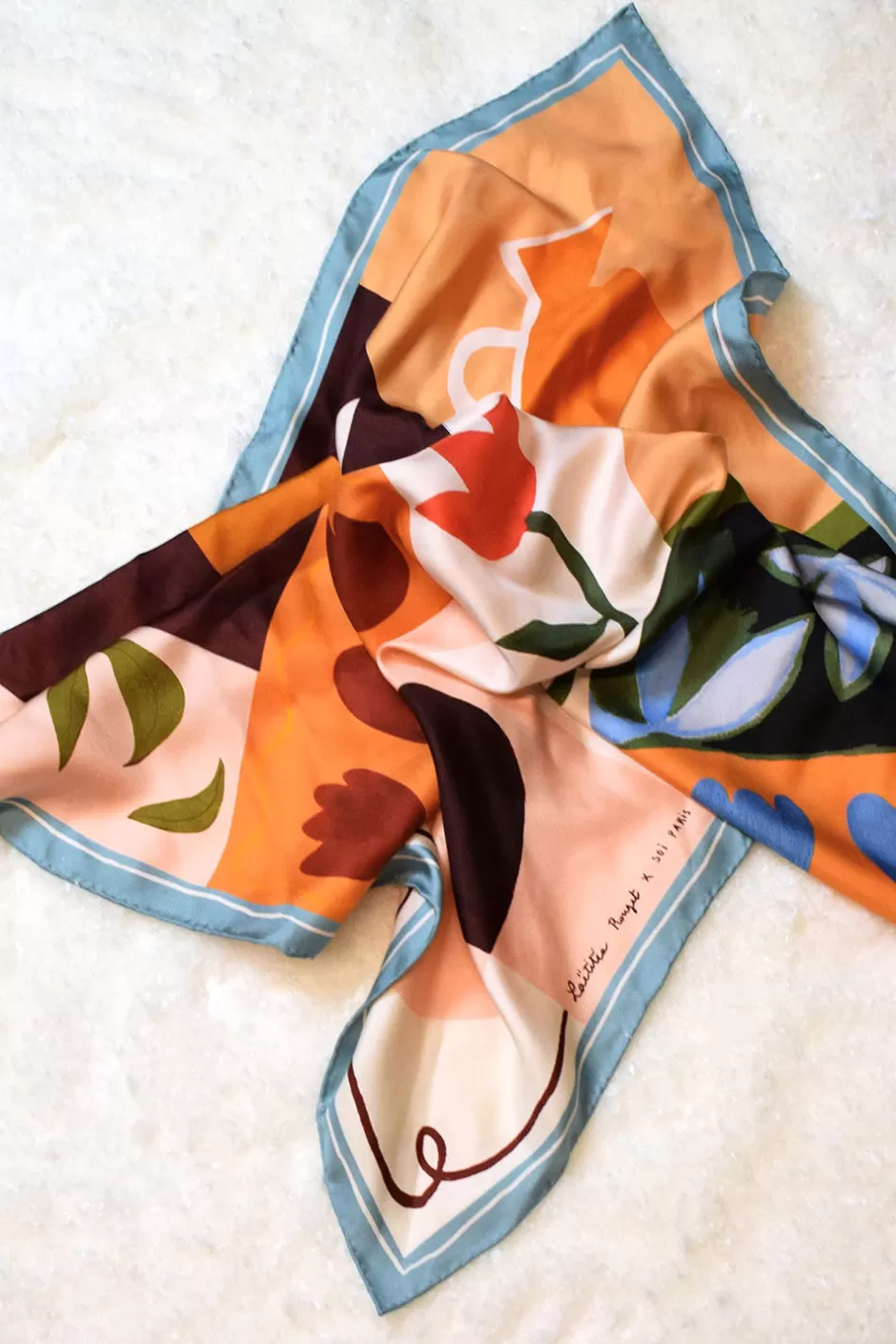 Soi Paris Foulard en soie Soi x Laetitia Rouget IMPRIMÉS Fashion