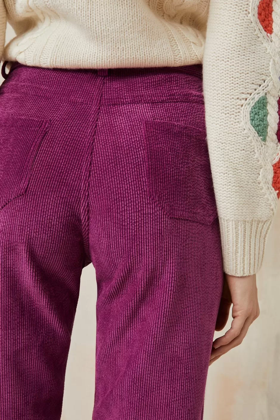 Soi Paris Pantalon Idéaliste en velours Camélia IMPRIMÉS Best