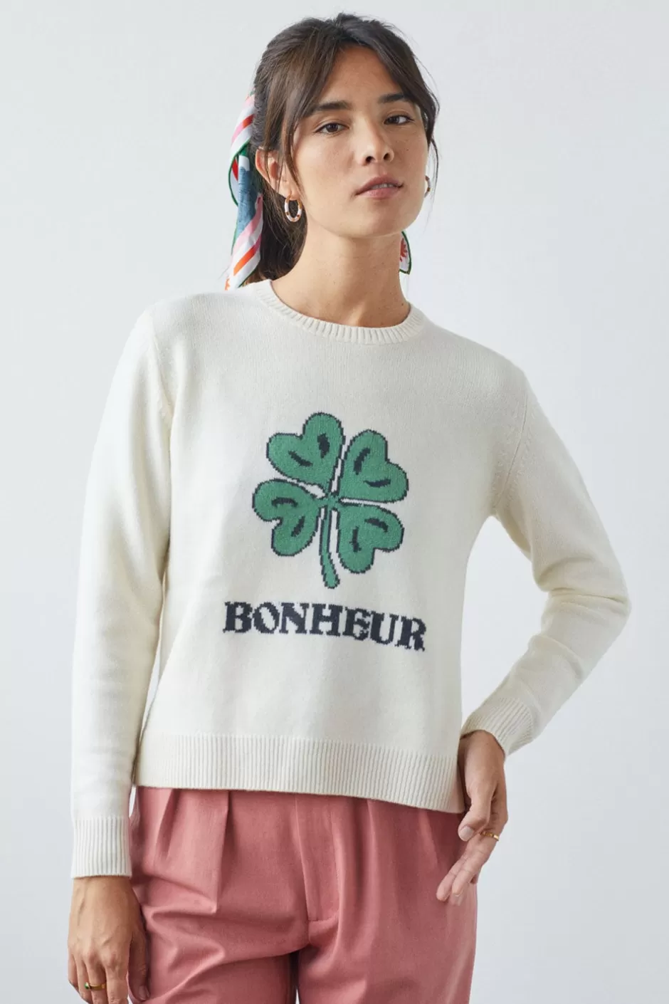 Soi Paris Pull Bonheur en laine IMPRIMÉS Best